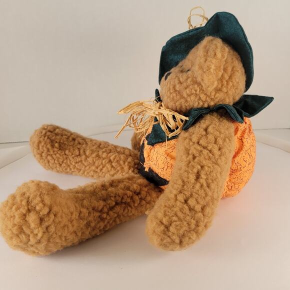 Jo-Ann Stores 1999 Halloween Pumpkin Teddy Bear 12" Plush Witch Hat Collectible - Picture 8 of 15